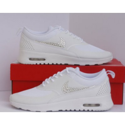 basket nike blanche strass, nike air max thea blanche strass